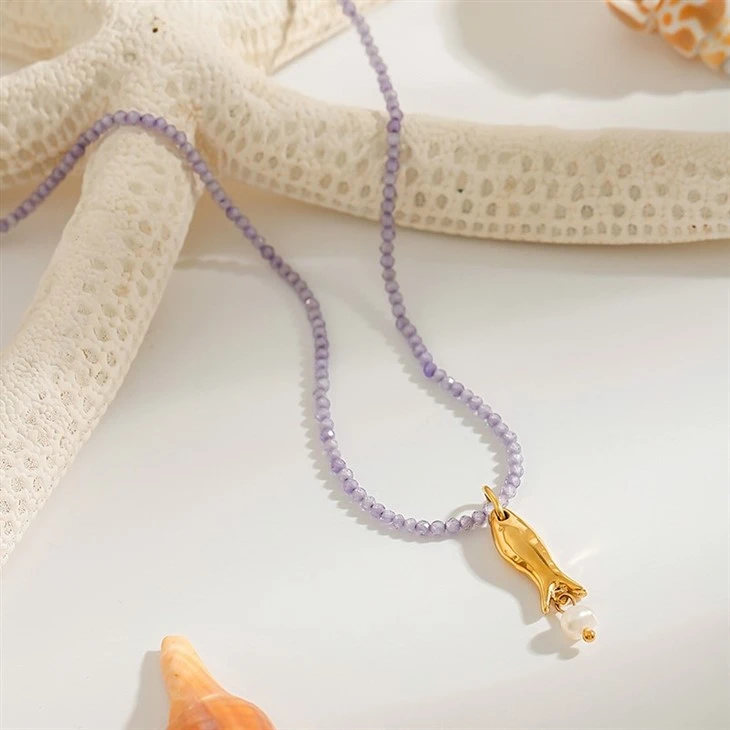 Colorful Bead Sun Starfish Charm Necklace high quality