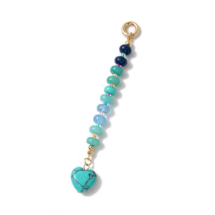 Colorful Beaded Heart Bag Charm high quality
