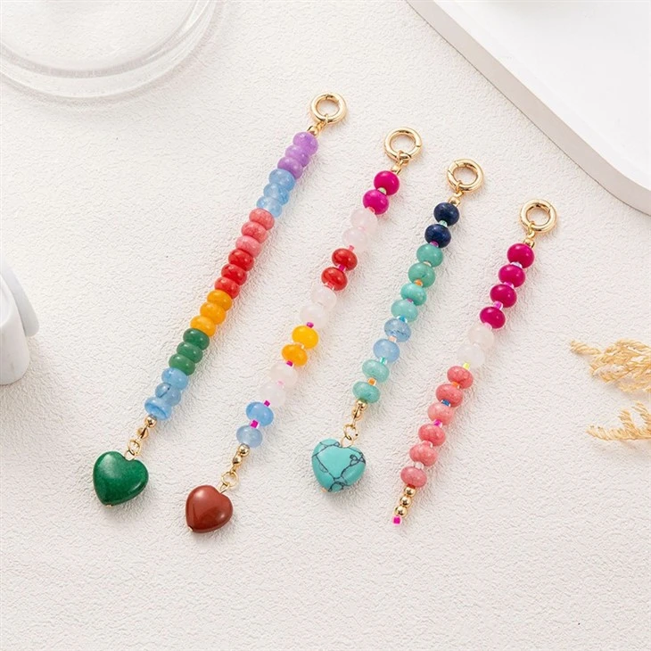 Colorful Beaded Heart Bag Charm factory