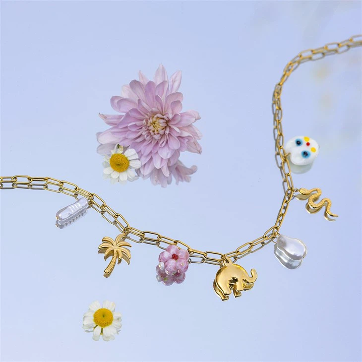Flower And Animal Charm Necklace