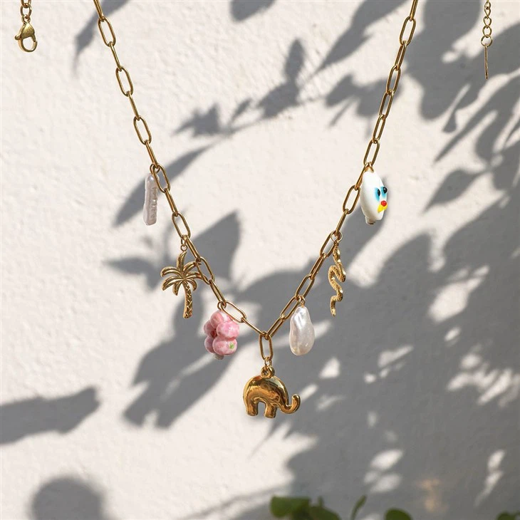 Flower And Animal Charm Necklace