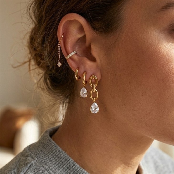 Minimal Asymmetrical Zircon Drop Earring suppliers