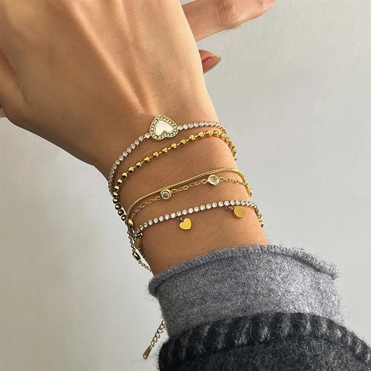 Polished Stainless Steel Zircon Bracelets best
