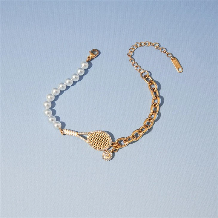 Tennis Racket Charm Zircon Bracelet best